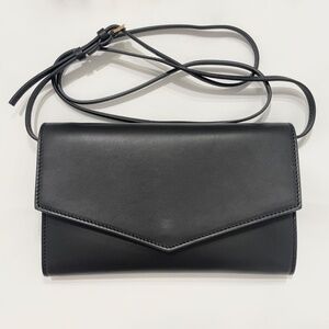 THE ROW Envelope Crossbody Bag in Black Nappa Leather
